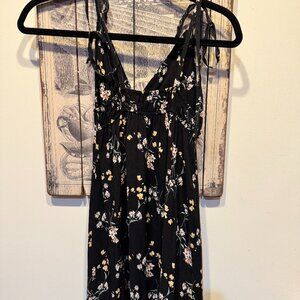 NWOT Black Flowered Maxi Dress